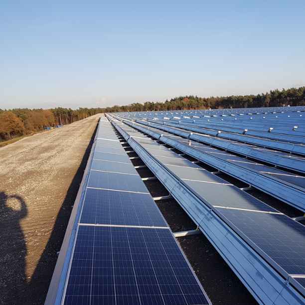 Solar panels on landfill site in Eerbeek